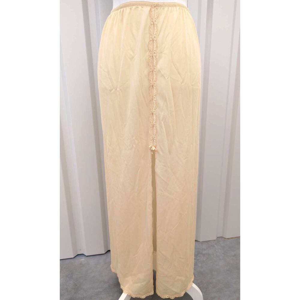 Vintage Vanity Fair Maxi Half Slip Gorgeous Lace Deep Slit Nylon Small